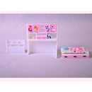 ABS Miniature Cabinet Bed Model for 1/12 Dolls House Children Bedroom Furniture Life Scenes Decor Room Accessory