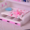 ABS Miniature Cabinet Bed Model for 1/12 Dolls House Children Bedroom Furniture Life Scenes Decor Room Accessory