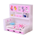 ABS Miniature Cabinet Bed Model for 1/12 Dolls House Children Bedroom Furniture Life Scenes Decor Room Accessory