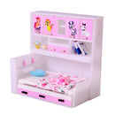 ABS Miniature Cabinet Bed Model for 1/12 Dolls House Children Bedroom Furniture Life Scenes Decor Room Accessory