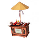 Vintage 1/12 Scale Wood Barbecue Booth Dollhouse Accessories Kids Pretend Play Toy Birthday Gift