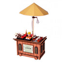 Vintage 1/12 Scale Wood Barbecue Booth Dollhouse Accessories Kids Pretend Play Toy Birthday Gift