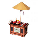 Vintage 1/12 Scale Wood Barbecue Booth Dollhouse Accessories Kids Pretend Play Toy Birthday Gift