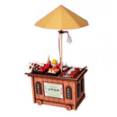 Vintage 1/12 Scale Wood Barbecue Booth Dollhouse Accessories Kids Pretend Play Toy Birthday Gift