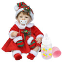 Lovely Christmas Reborn Doll Silicone 16"Newborn Baby Doll Realistic Toddler Doll Kids Birthday Gift