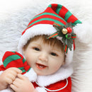 Lovely Christmas Reborn Doll Silicone 16"Newborn Baby Doll Realistic Toddler Doll Kids Birthday Gift