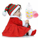 Lovely Christmas Reborn Doll Silicone 16"Newborn Baby Doll Realistic Toddler Doll Kids Birthday Gift