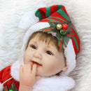 Lovely Christmas Reborn Doll Silicone 16"Newborn Baby Doll Realistic Toddler Doll Kids Birthday Gift