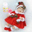 Lovely Christmas Reborn Doll Silicone 16"Newborn Baby Doll Realistic Toddler Doll Kids Birthday Gift