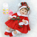 Lovely Christmas Reborn Doll Silicone 16"Newborn Baby Doll Realistic Toddler Doll Kids Birthday Gift