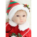 Real Touch Silicone 16inch Reborn Doll Christmas Costume Newborn Baby Doll Simulation Toddler Model Collections Home Decor