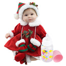 Real Touch Silicone 16inch Reborn Doll Christmas Costume Newborn Baby Doll Simulation Toddler Model Collections Home Decor
