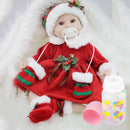 Real Touch Silicone 16inch Reborn Doll Christmas Costume Newborn Baby Doll Simulation Toddler Model Collections Home Decor