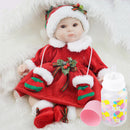 Real Touch Silicone 16inch Reborn Doll Christmas Costume Newborn Baby Doll Simulation Toddler Model Collections Home Decor