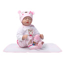 55cm Simulation Silicone Newborn Baby Girl Doll in Pink Clothes Kid Sleeping Playmate