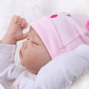 55cm Simulation Silicone Newborn Baby Girl Doll in Pink Clothes Kid Sleeping Playmate