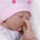 55cm Simulation Silicone Newborn Baby Girl Doll in Pink Clothes Kid Sleeping Playmate