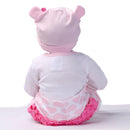 55cm Simulation Silicone Newborn Baby Girl Doll in Pink Clothes Kid Sleeping Playmate