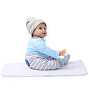 55cm Lifelike Silicone Baby Doll Costumed Newborn Girl Kid Learning Toy Blue