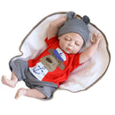 56cm Lifelike Silicone Baby Doll Costumed Newborn Kid Learning Toy Red