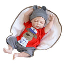 56cm Lifelike Silicone Baby Doll Costumed Newborn Kid Learning Toy Red