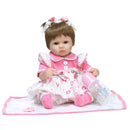 17inch Lifelike Newborn Baby Doll Soft Simulation Silicone Vinyl Reborn Girl Infant With Magnet Pacifier Nursing Bottle Pink