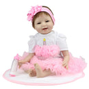 55cm Lifelike Silicone Baby Doll Costumed Newborn Girl Kid Learning Toy