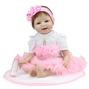 55cm Lifelike Silicone Baby Doll Costumed Newborn Girl Kid Learning Toy