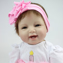 55cm Lifelike Silicone Baby Doll Costumed Newborn Girl Kid Learning Toy