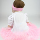 55cm Lifelike Silicone Baby Doll Costumed Newborn Girl Kid Learning Toy