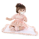 43cm Simulation Silicone Newborn Baby Girl Doll in Pink Clothes Kid Sleeping Playmate
