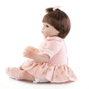 43cm Simulation Silicone Newborn Baby Girl Doll in Pink Clothes Kid Sleeping Playmate
