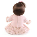 43cm Simulation Silicone Newborn Baby Girl Doll in Pink Clothes Kid Sleeping Playmate