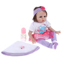 22inch Silicone Reborn Doll Toddler Newborn Baby Doll with Clothes, Pacifier, Bottle and Carpet