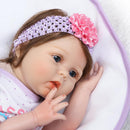 22inch Silicone Reborn Doll Toddler Newborn Baby Doll with Clothes, Pacifier, Bottle and Carpet