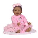 Real Touch Silicone 22inch Reborn African American Baby Doll Fake Toddler Newborn Doll Â– Kids Child Bath Toy Appease Toy Xmas Gift