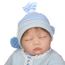 55cm Simulation Silicone Newborn Baby Boy Doll in Blue Clothes Kid Sleeping Playmate