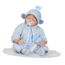 55cm Simulation Silicone Newborn Baby Boy Doll in Blue Clothes Kid Sleeping Playmate