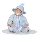 55cm Simulation Silicone Newborn Baby Boy Doll in Blue Clothes Kid Sleeping Playmate