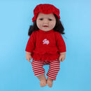 50cm Realistic Vinyl Baby Doll Newborn Baby Boy Doll in Red Clothes Toy Gifts