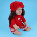 50cm Realistic Vinyl Baby Doll Newborn Baby Boy Doll in Red Clothes Toy Gifts