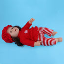 50cm Realistic Vinyl Baby Doll Newborn Baby Boy Doll in Red Clothes Toy Gifts