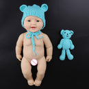 50cm Soft Vinyl High Simulation Nude Baby Boy Doll with Knitting Hat for Kids Bathing Toy Gift