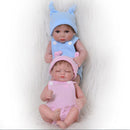 26cm Lifelike Silicone Baby Twin Doll Costumed Reborn Doll Kids Sleeping Toy