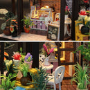 DIY Dollhouse Wooden Time Travel Coffee Shop House with Furniture Kits for Christmas, Birthday Best Gift