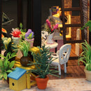 DIY Dollhouse Wooden Time Travel Coffee Shop House with Furniture Kits for Christmas, Birthday Best Gift