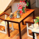 DIY Dollhouse Wooden Romantic Europe House with Furniture Kits for Christmas, Birthday Best Gift