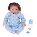 Real Life 18inch Reborn Doll Kits Vinyl Newborn Baby Doll with Rooting Hair, Clothes, Magnetic Pacifier, Nursing Bottle