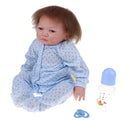 Real Life 18inch Reborn Doll Kits Vinyl Newborn Baby Doll with Rooting Hair, Clothes, Magnetic Pacifier, Nursing Bottle