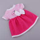 25cm Handmade Fashion Stripe Bowknot Dress Accessories For Mellchan Dolls Accs Rose Red